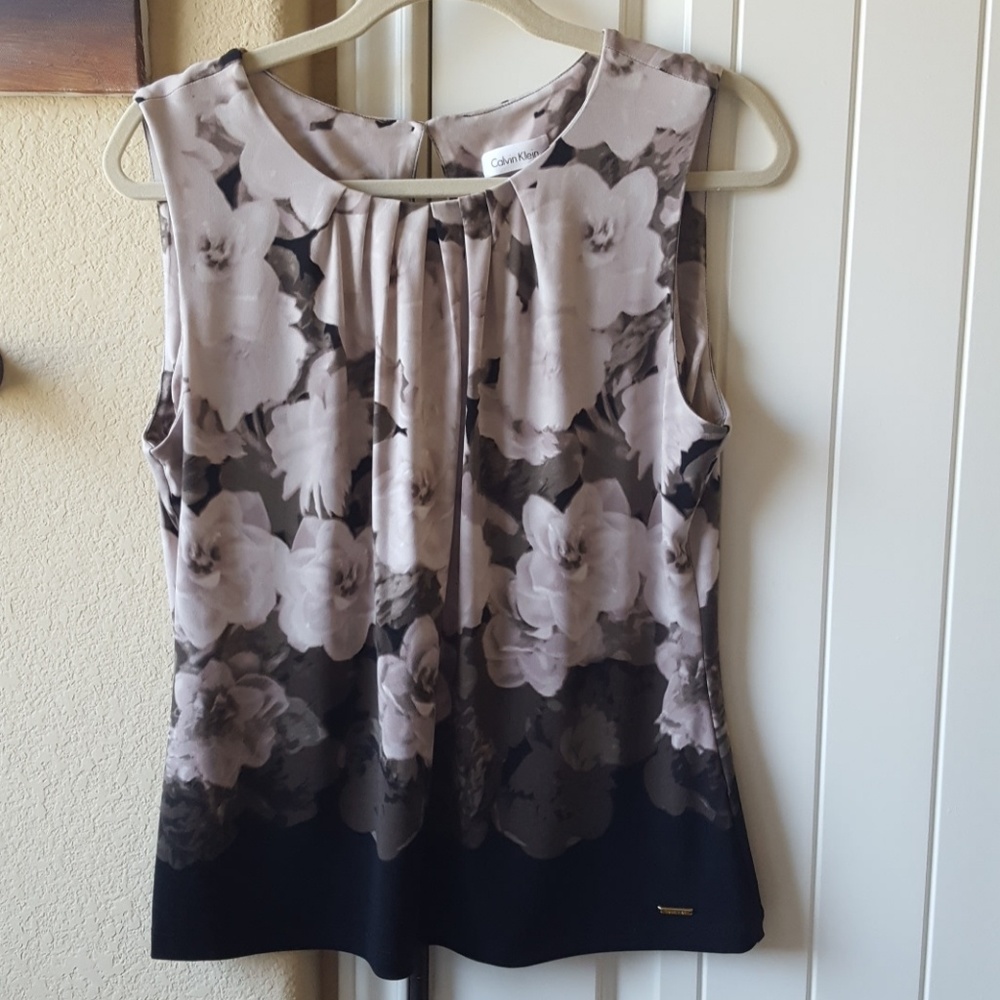 Calvin Klein sleeveless career blouse